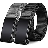 WONDAY 2 Pack Ratchet Belts for Men – Nylon Web Belts with Quick Release Buckle for Golf Work Casual Tactical Use