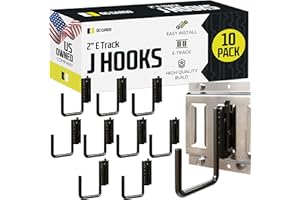 DC CARGO MALL DC Cargo - E Track J Hooks (2" - 10 Pack) - Vertical E Track Accessories - Hanging Hooks for Your ETrack Rail System - Use in Enclosed Trailers, Box Trucks, Vans, Garage, Workshop & Warehouse