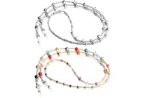 humlbird 2 Pcs Glasses Chain Mask Lanyard Strap Mask Chain Face Mask Holder Around Neck Eyeglass Chain for Women Stylish