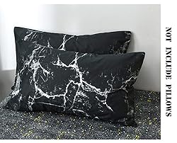 Houseri Black Marble Comforter Set Queen Size, All