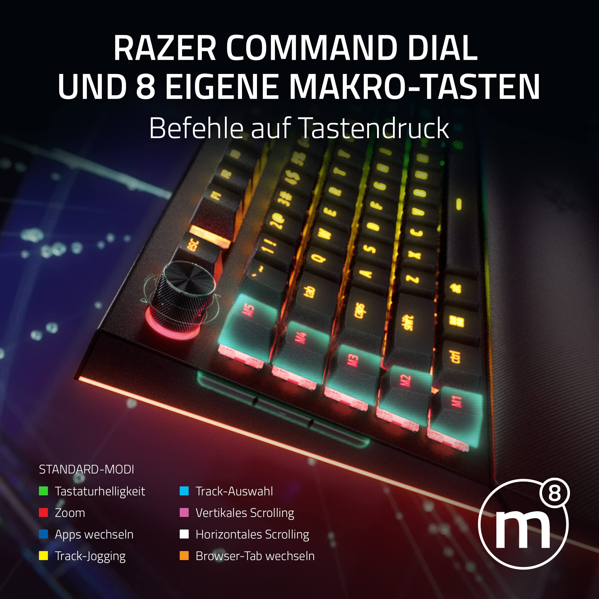 Razer BlackWidow V4 X Minecraft Edition - Mechanische Gaming-Tastatur - Chroma RGB (grüne Clicky Switches, 6 dedizierte Makro-Tasten, Doubleshot-ABS-Tastenkappen) QWERTY US-Layout | Minecraft 4