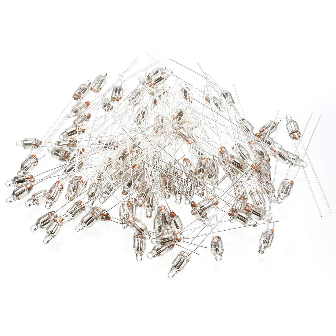 sourcingmap 100Pcs F4 4x10mm Bright Red Light Neon Light Bulb Indicator Lamp