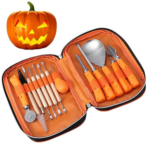iBaseToy Halloween Pumpkin Carving Tools Kit, 13 Pieces Professional