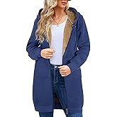 UMIPUBO Women's Zip Up Hoodies Tunic Casual Fleece Jackets Ladies Sweatshirts Fall Long sherpa lined Coats