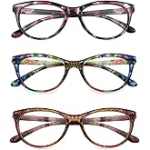 CVVTSPE 3 Pack Reading Glasses Blue Light Blocking Stylish Cat Eye Computer Readers Anti Eyestrain & Glare for Women
