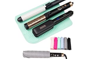 ANGENIL Travel Flat Iron Hair Straightener Large Pad Heat Mat for Curling Iron Silicone Sleeve Mat, Use for Heat Resistant Mat for Craft Glue Guns & Hair Iron Tools Pad