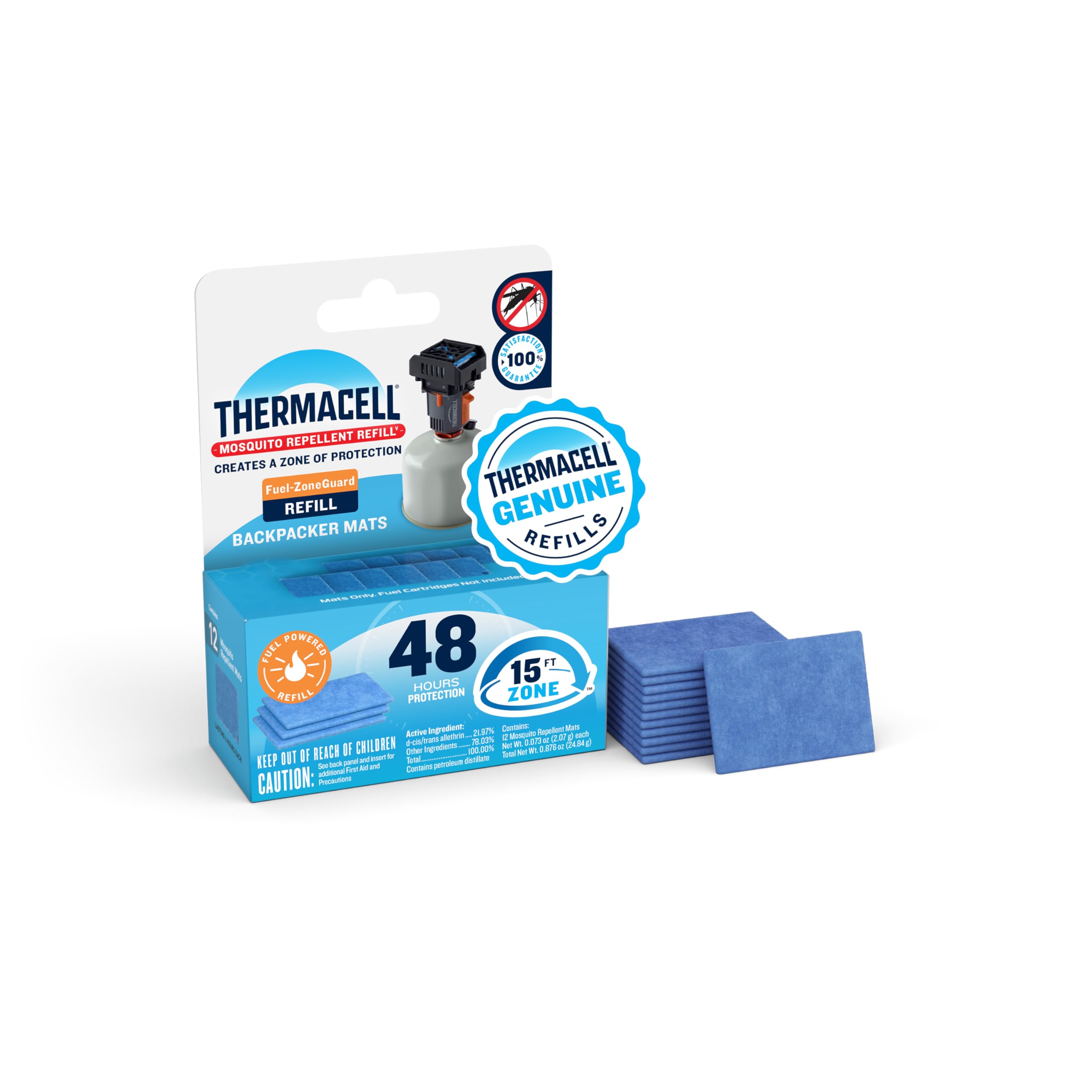 Thermacell M-48 Backpacker Mat-Only Refill, 48 Hour Pack (12 Repellent Mats)