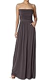 TheMogan Women's Strapless Draped Jersey Pocket