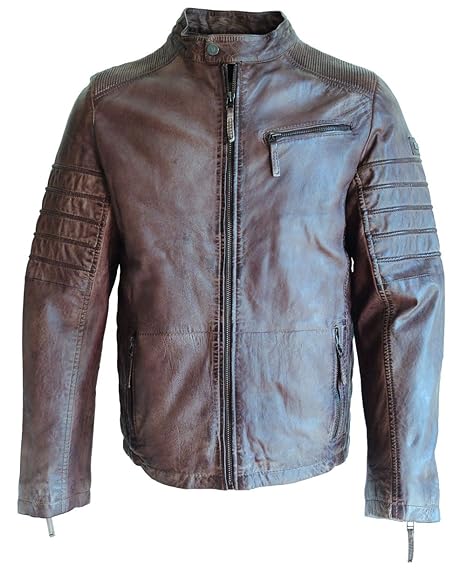 bruno banani Lederjacke Modell Cole Tobacco Motoradlederjacke