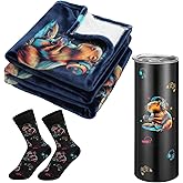 Sieral 3 Pcs Video Games Capybara Gifts Set for Men Soft Sock 20 oz Stainless Steel Tumbler Blanket Capybara Lover Stuff Accessories Christmas Animal Lovers Gift for Friendship Birthday Party