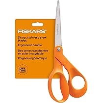 Fiskars 8-Inch Quality Forged Razor-Edged Bent Scissors