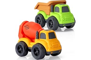 UOYLEYVN Toddler Toys for 2 Year Old Boy, Dump Truck Toys and Mixer Cement, BPA Free, Phthalates Free, PVC, Outdoor Toys for Toddlers 2-3, Ideal Toy Cars for 2 3 4 Year Old Boy Christmas Birthday Gift
