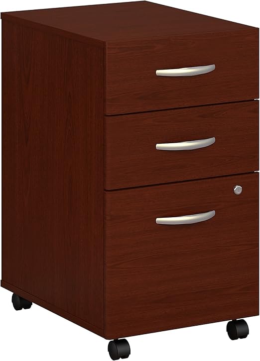 Amazon Com Bush Business Furniture Series C 3 Drawer Mobile File Cabinet In Mahogany Furniture Decor