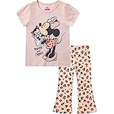 Disney Minnie Mouse Girls Short Sleeve T-Shirt and Pants Set for Toddlers and Big Kids