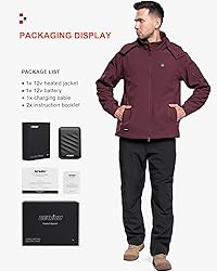 DEWBU Soft Shell Heated Jacket for Men with 12V