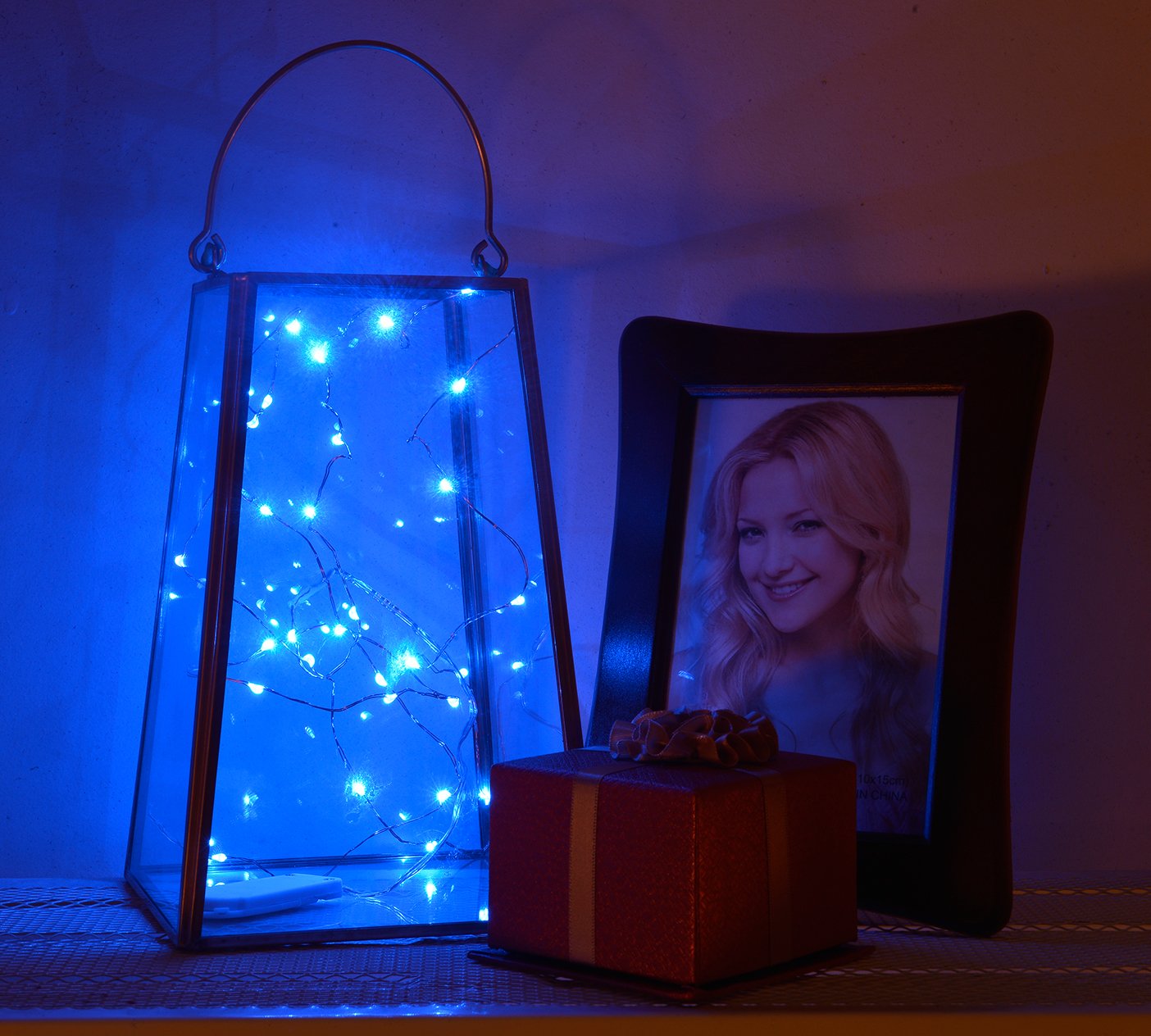 String Lights,Oak Leaf 2 Set of 9.8ft 30 Leds Fairy Lights LED Starry String Lights Copper Wire Super Bright Micro Lights for Garden Patio Home Bedroom Party Wedding Decoration - Blue