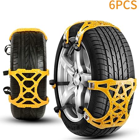 Amazon Alteng タイヤチェーン 非金属タイヤチェーン 自動車タイヤ滑り止めチェーン ジャッキアップ不要 取り付け簡単 165mm 265まで対応 サイズ調節可能 雪道 凍結 砂道 泥道 防災応急用 冬の必需品 レンチ 作業手袋付き 6pcsセット 車 バイク 車 バイク