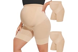 abkylie Bump Support Seamless Maternity Shapewear for Pregnancy Dress, High-Waist Underwear Mid-Thigh Panties Shorts