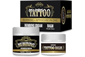 Numbing Cream Aftercare Tattoo Balm: Painless Numbing Cream Kit for Injections & Piercing/Waxing - 6 Hours Maximum Strength w