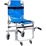 LINE2design Stair Chair 70010-BL EMS Emergency 4 Wheels Ambulance Firefighter Evacuation Medical Transport Chair with Patient