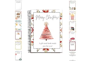 Christmas Gift Card Book, DIY Spiral Bound Gift Card Book, Colorful Merry Christmas CardBook, 12 Pages GiftCard Holderpages D