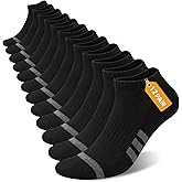 Heatuff 12 Pairs Men's Cushion Ankle Socks Athletic Running Low Cut Breathable Comfort Casual Socks