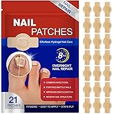 Fungal Nail Patches 21 PCS, Toenail Treatment Extra Strength 8-Hour Overnight Nail Fast Acting Repair Effortless Hydrogel Nail Care and Repair for Damaged Nails Overnight Renewal for Men and Women