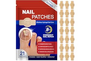 Nail Patches 21 PCS Toenail Treatment Extra Strength 8-Hour Overnight Nail Fast Acting Repair Effortless Hydrogel Nail Care and Repair for Damaged Nails Overnight Renewal for Men and Women
