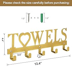 WeeksEight Metal Towel Holder Towel Rack, Wall