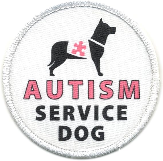 AUTISM SERVICE DOG Pink Medical Alert 3 inch Sewon Patch