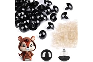 MANTANGSUN 400Pcs Safety Eyes for Crochet Eyes Amigurumi， 14mm Safety Eyes for Stuffed Animals, 200pcs Washers whth 200pcs Plastic Craft Eyes for Crocheting Doll Eyes Making