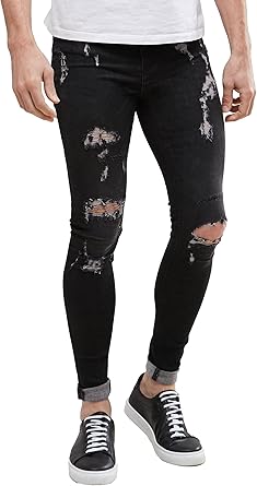 men's rip and repair skinny jeans