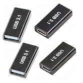Pastall 4Pack Upgraded USB Female to USB C Adapter,USBC Female to USBA | USB A female to USB C Female Adapter,Compatible with MacBook Pro/Air,iPad Pro,Google Pixel,IPhone 17 &amp; More