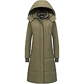 Chrisuno Women's Long Winter Coat Waterproof Fleece Lined Puffer Jacket Thicken Quilted Insulated Parka with Hood