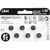 Amazon Basics 6-Pack LR44 Alkaline Button Cell Replacement Battery, 1.5 Volt, Long Lasting Power, Mercury-Free