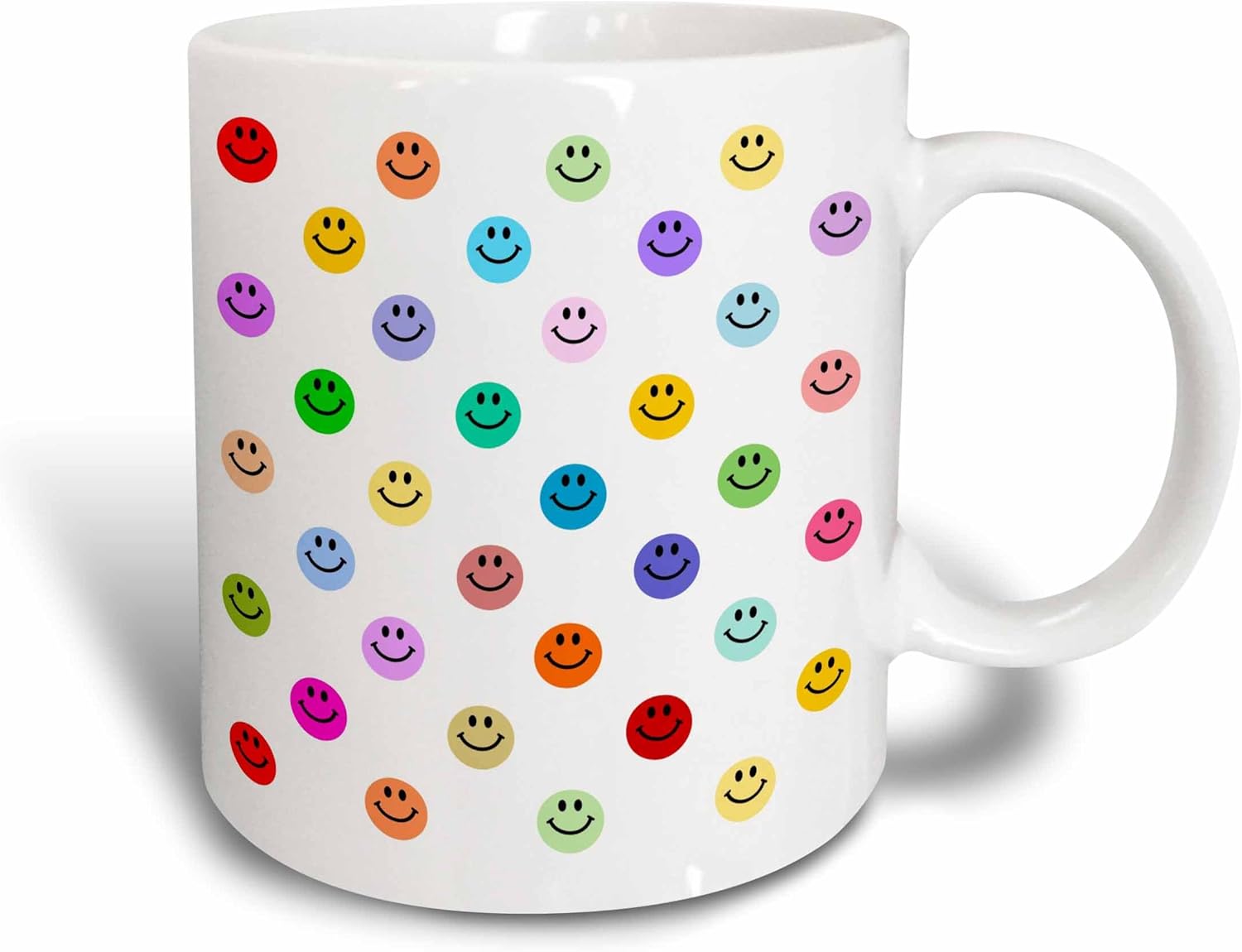 Amazon.com: 3dRose mug_76650_1"Rainbow Smiley face pattern - colorful