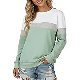 ZENUTA Sweatshirt for Women Color Block & Solid - Cozy Long Sleeve Crewneck Top | Soft Casual Fall Wear