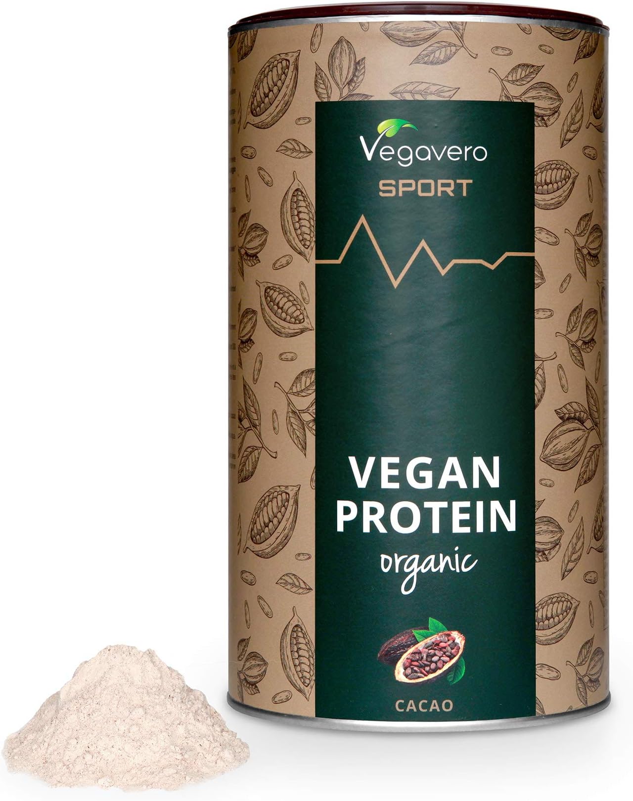 Sport Vegan Protein Powder Vegavero® | Chocolate | 100% Vegan & BIO | Easily Soluble | Great Taste | Musclebuilding* & Bodyshape | Free from allergens | Without stevia & Artificial sweeteners | 500 g