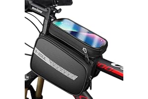 OFOZOVEY Bike Frame Bag,Waterproof Bike Phone Holder with TPU Touch Screen, Large Capacity & Reflective Strips top tube bike bag, Commuting, and Adventures,Bicycle Accessories for Phones under 6.9''