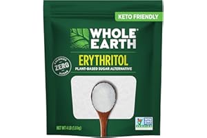 WHOLE EARTH 100% Erythritol Zero Calorie Plant-Based Sugar Alternative, 4 Pound Pouch (Packaging May Vary )