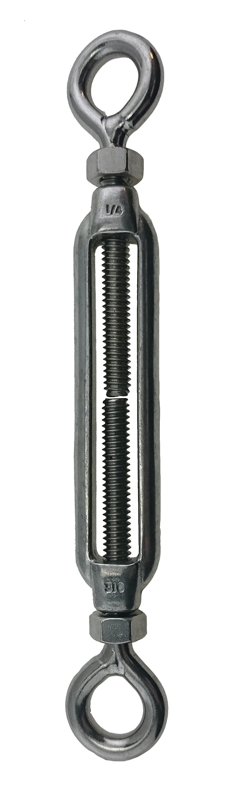 Stainless Steel (316) M6 (1/4") 6mm Turnbuckle Eye and Eye with Locknuts Marine Grade M6 Metric Thread