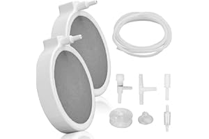 COOMATEC 2 Pack Fish Tank Bubbler Air Stone - 4 Inch Ultra Silent Air Stones for Aquariums, High Dissolved Air Stone Hydroponics System, Ideal Bubbler Stone for 30 to 100 Gallon Aquarium Fish Tank,Suitable for