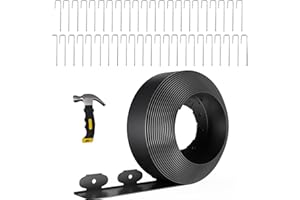 ZSLTLDU 33FT Landscape Edging 4 in Tall with 45 Spikes, Garden Edging Border and 1 Hammer, Plastic Landscape Edging Border Lawn Edging for Landscaping, Flower Beds, Yard