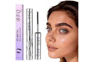 Iron Wand Mascara, 5D Curling Eyelash Iron Mascara with Washable Metal Wands, Waterproof Mascaras Black Volume and Length, Lo
