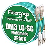 Fibergaga-2Pack OM3 LC to SC Fiber Patch