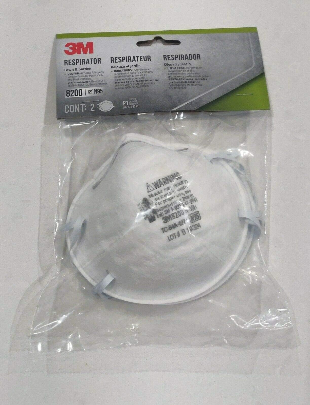 3M 8200 Particulate Respirator N95 Mask! NIOSH N95 Respirator Mask - 2 Masks Total
