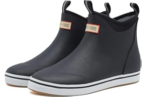 SWIFTFROG Men's Deck Rain Boots Non-Slip Rubber Rain Boot Waterproof Ankle Rain Boots for Hunting Fishing Gardening Boating