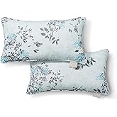Martha Stewart Charming Foliage Indoor Outdoor Decorative Lumbar Pillow 2-Pack Set, UV Fade Resistant, Water Repellent, Print