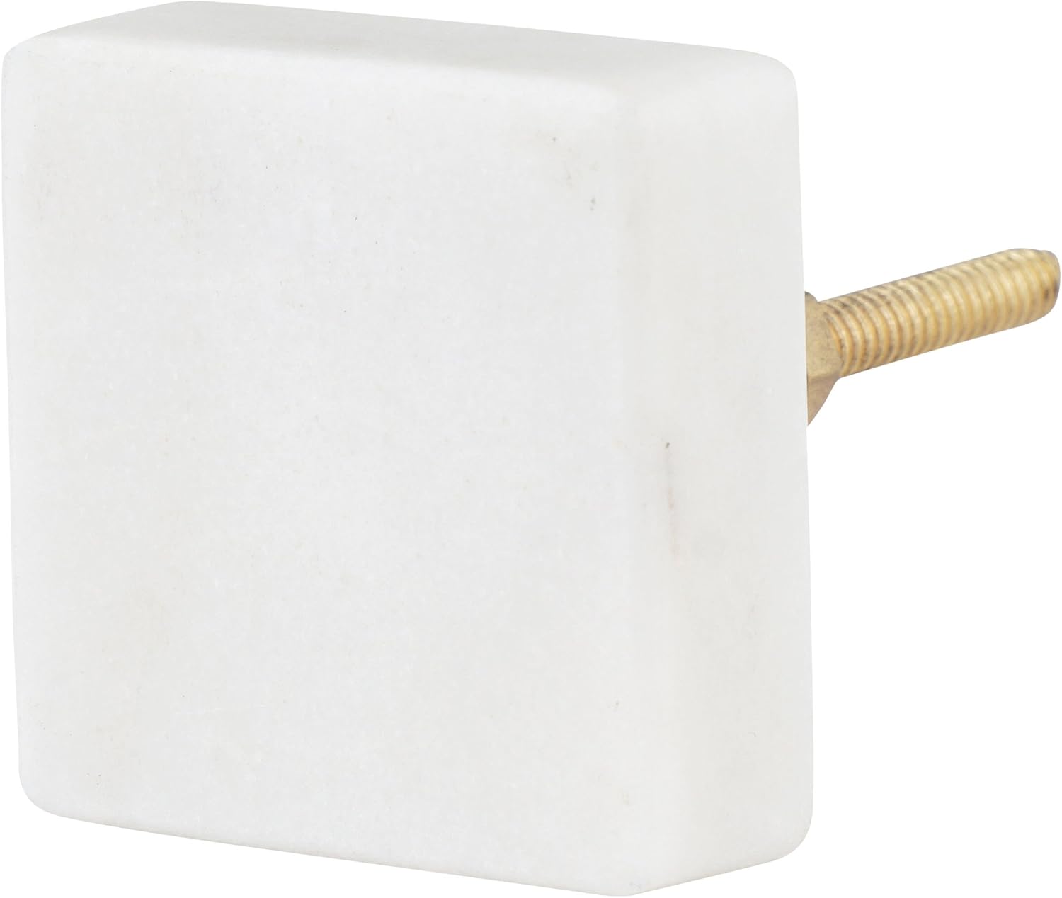 Set of 4 Square White Marble Knobs 