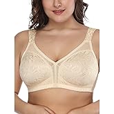 Deyllo Women's Full Coverage Plus Size Comfort Minimizer Bra Wirefree Non Padded